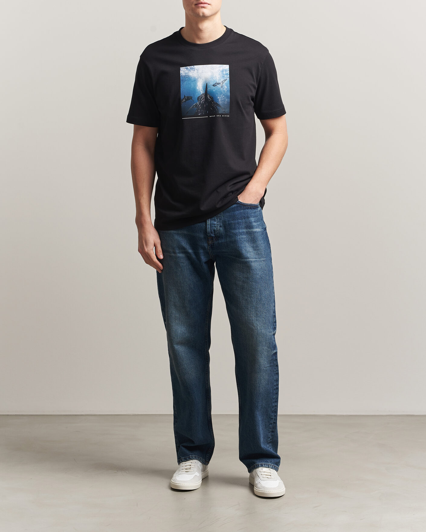 Hombres | Camisetas | BOSS ORANGE | Creature Printed Crew Neck T-Shirt Black