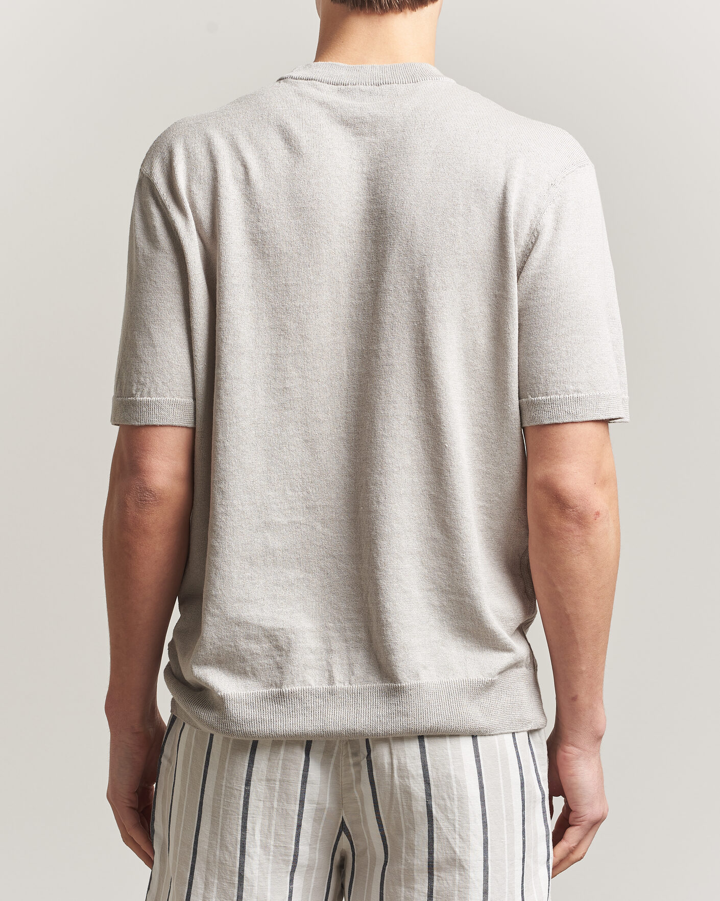 Hombres | Camisetas | BOSS ORANGE | Kajordino Linen/Cotton Knitted T-Shirt Beige