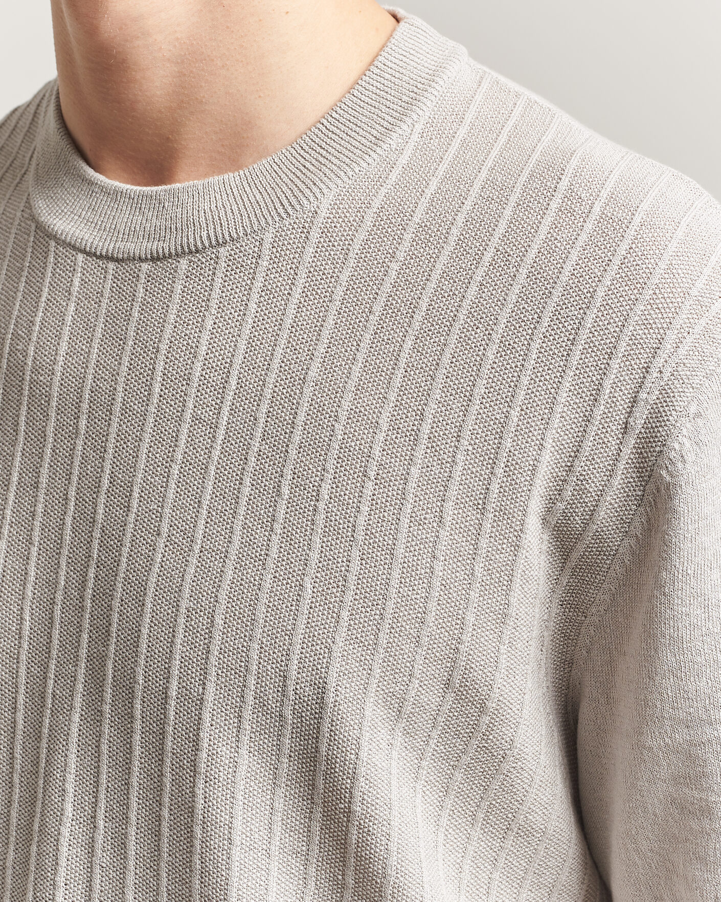 Hombres | Camisetas | BOSS ORANGE | Kajordino Linen/Cotton Knitted T-Shirt Beige