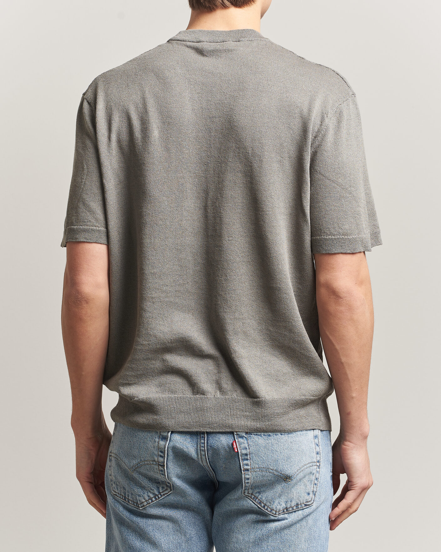 Hombres | Camisetas | BOSS ORANGE | Kajordino Linen/Cotton Knitted T-Shirt Green