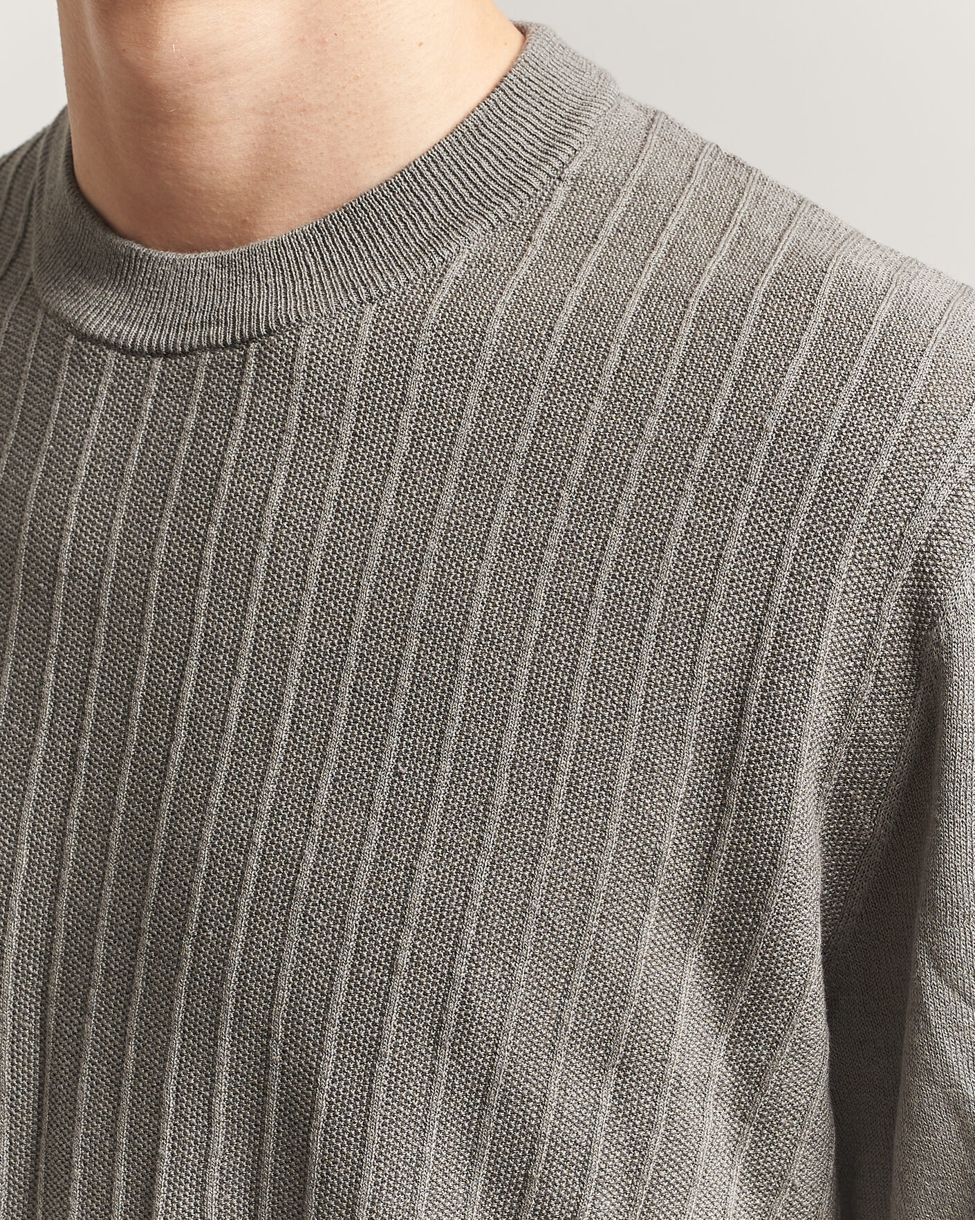 Hombres | Camisetas | BOSS ORANGE | Kajordino Linen/Cotton Knitted T-Shirt Green