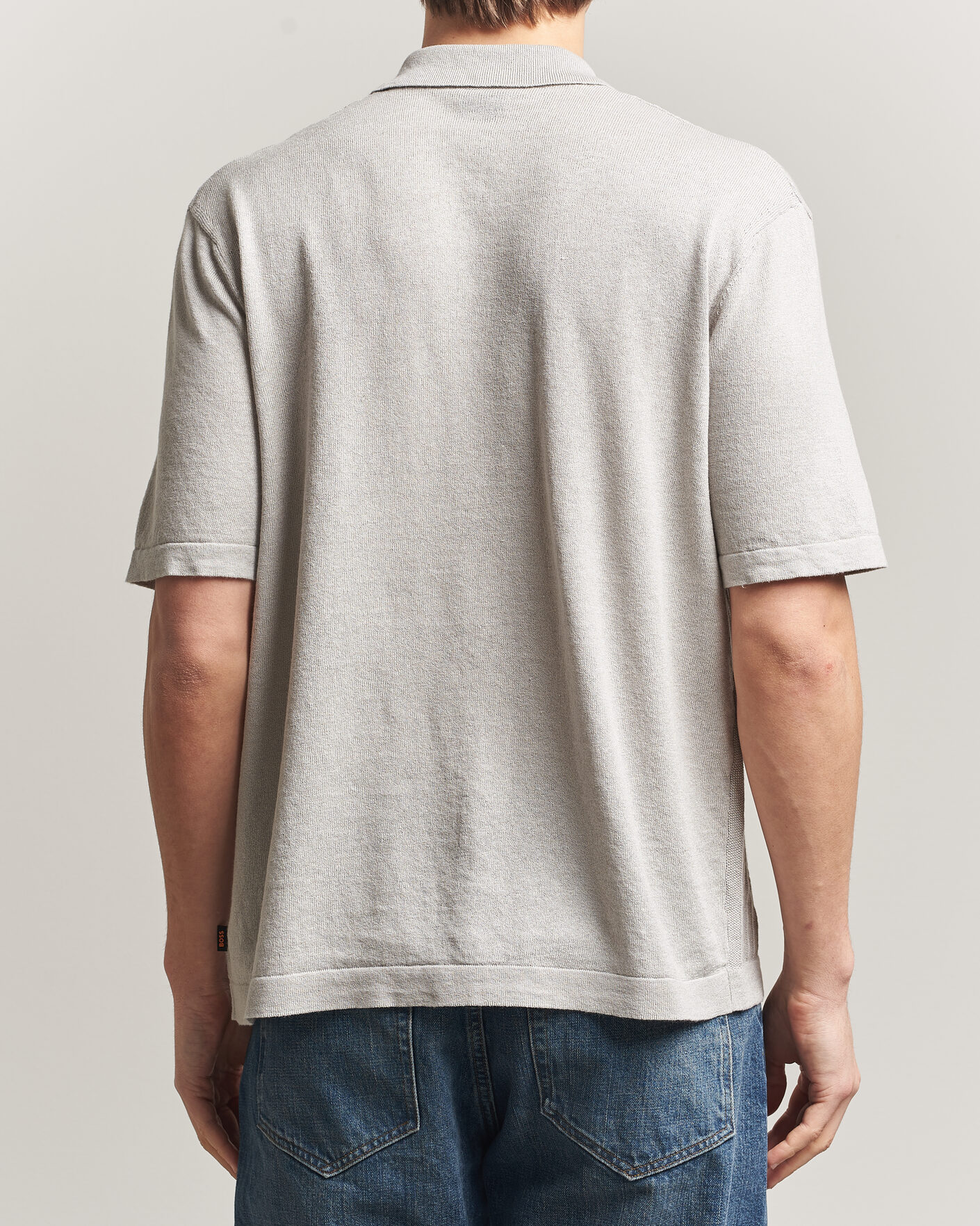 Hombres | Camisas | BOSS ORANGE | Amicino Linen/Cotton Knitted Shirt Beige