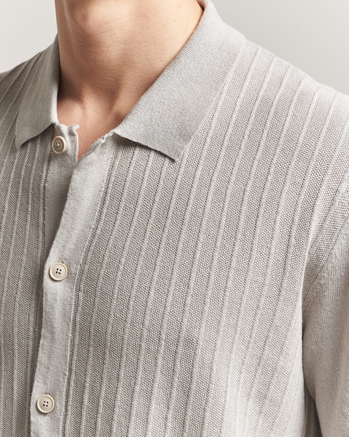 Hombres | Camisas | BOSS ORANGE | Amicino Linen/Cotton Knitted Shirt Beige