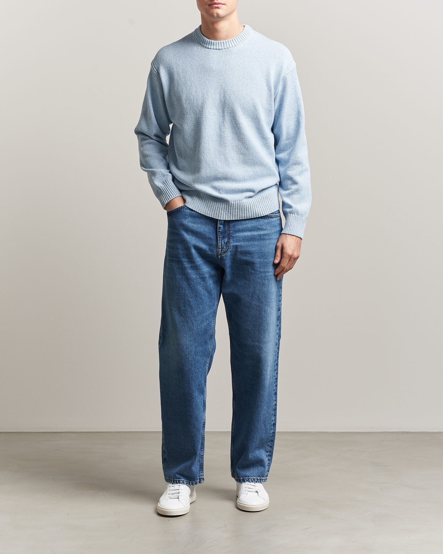 Hombres | Jerséis y prendas de punto | BOSS ORANGE | Kerlino Knitted Sweater Light Blue