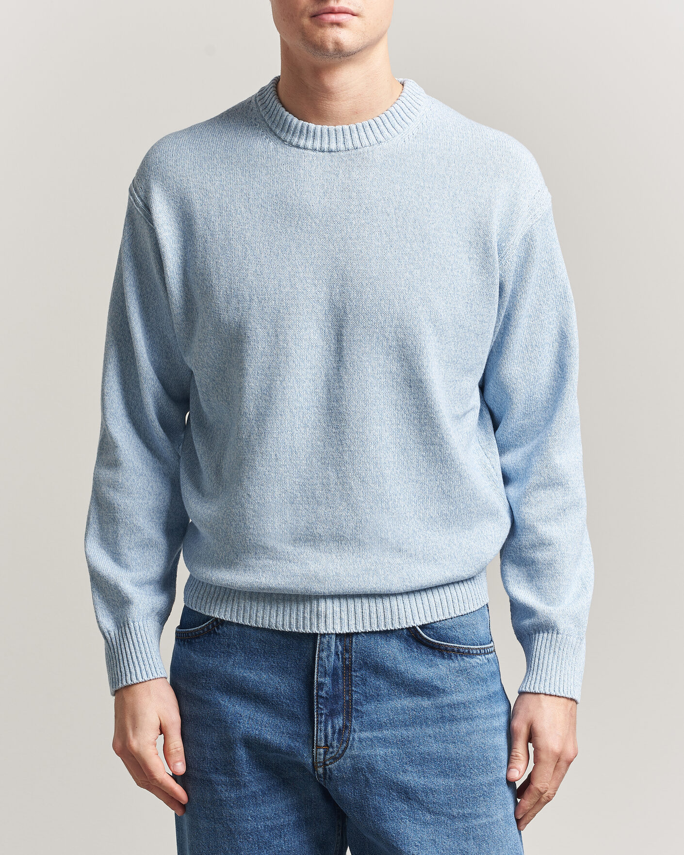 Hombres | Jerséis y prendas de punto | BOSS ORANGE | Kerlino Knitted Sweater Light Blue