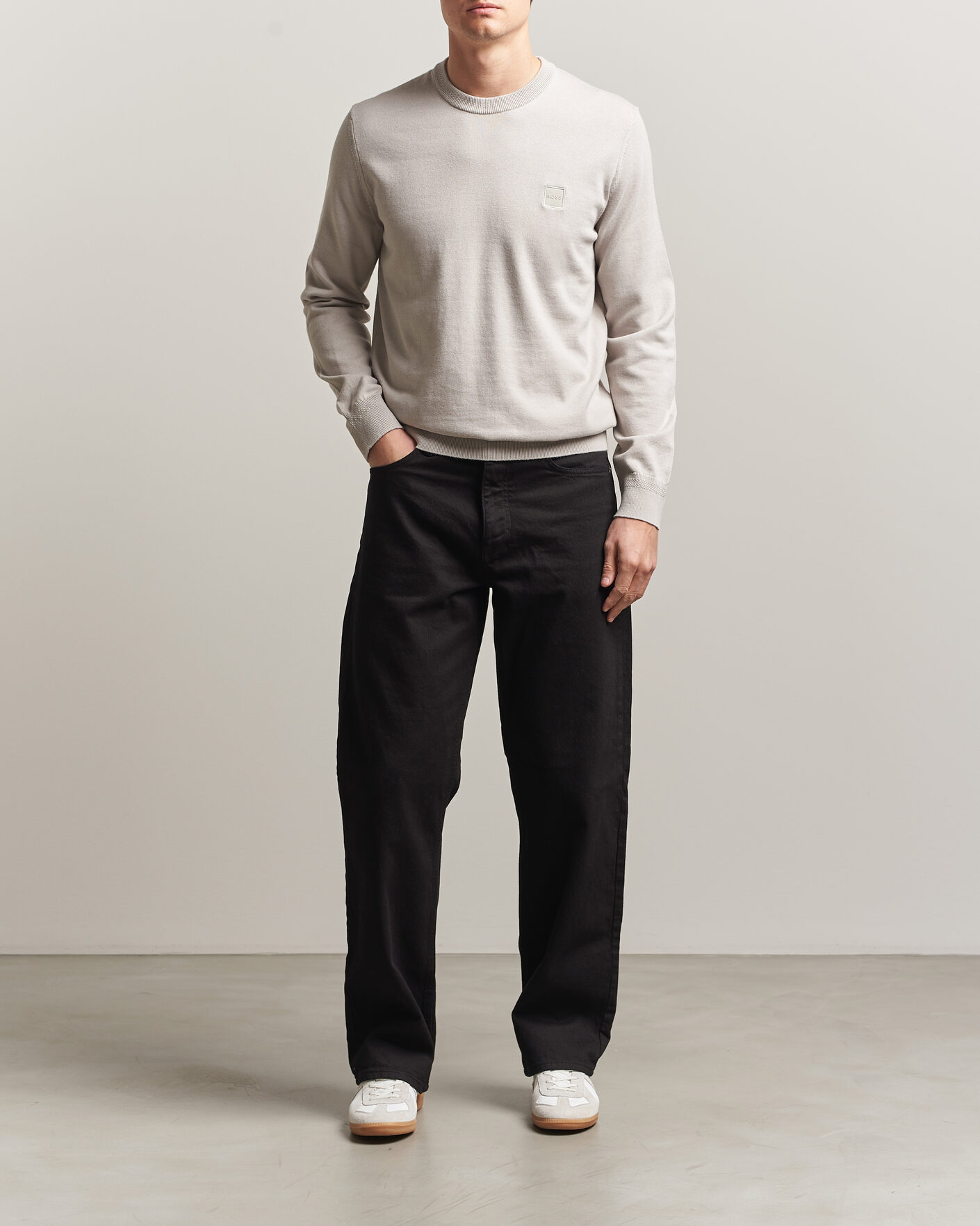 Hombres | Jerséis y prendas de punto | BOSS ORANGE | Kanovano Knitted Sweater Beige