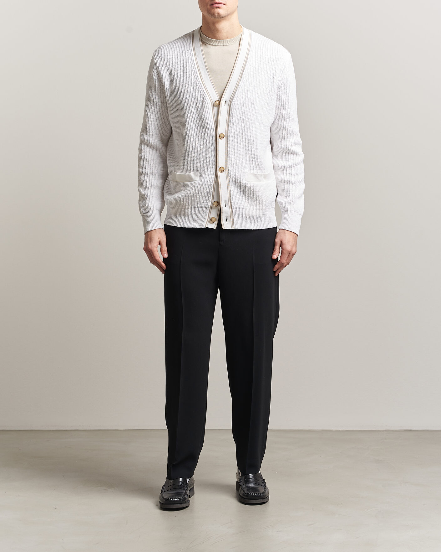 Hombres | Jerséis y prendas de punto | BOSS BLACK | Napoli Knitted Cardigan White
