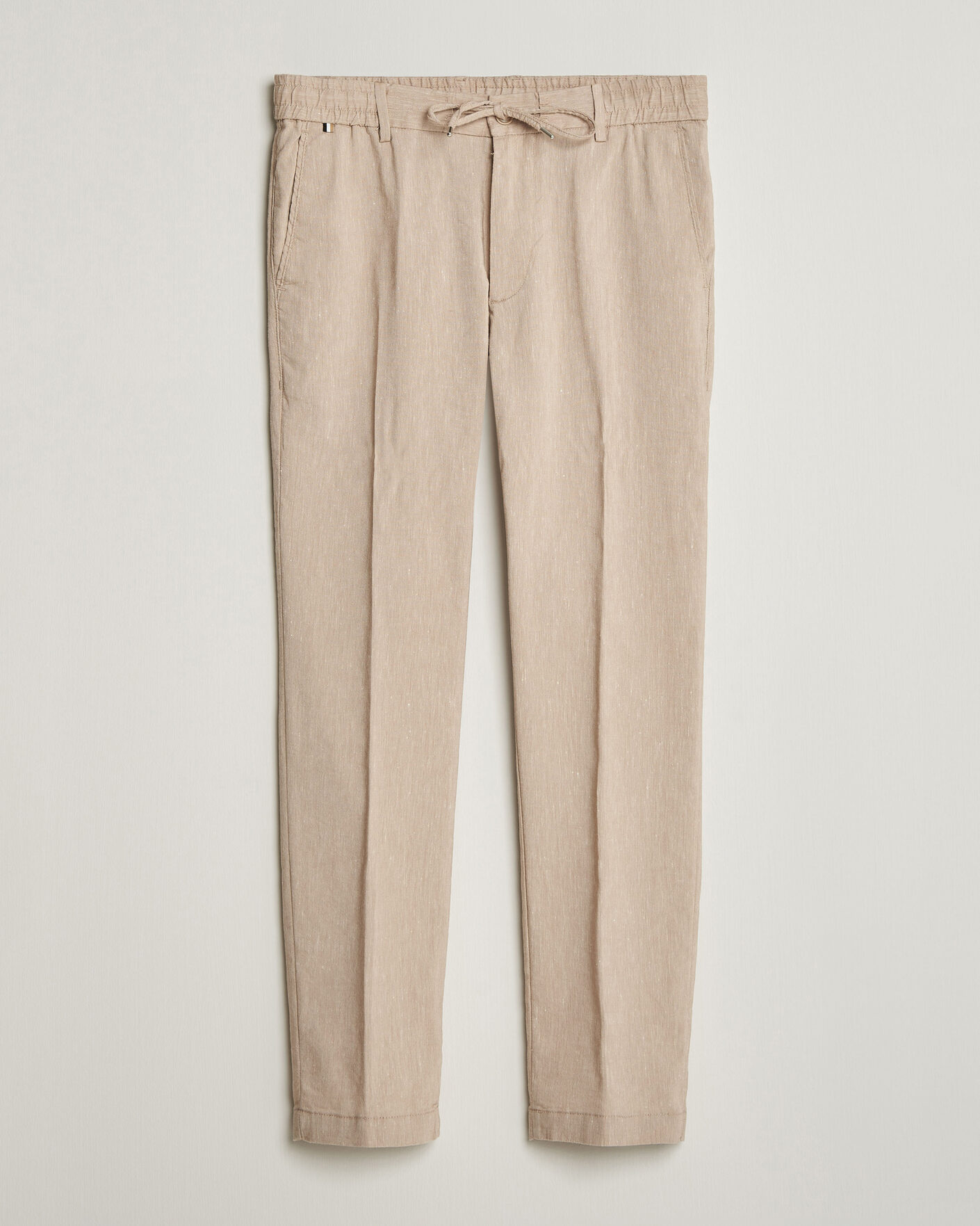 Hombres | Pantalones | BOSS BLACK | Kane Linen Drawstring Trousers Open Beige