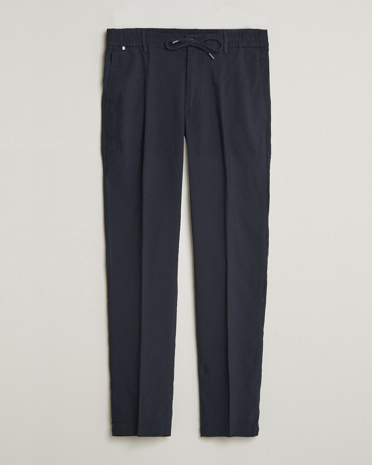 Hombres | Pantalones | BOSS BLACK | Kane Linen Drawstring Trousers Dark Blue