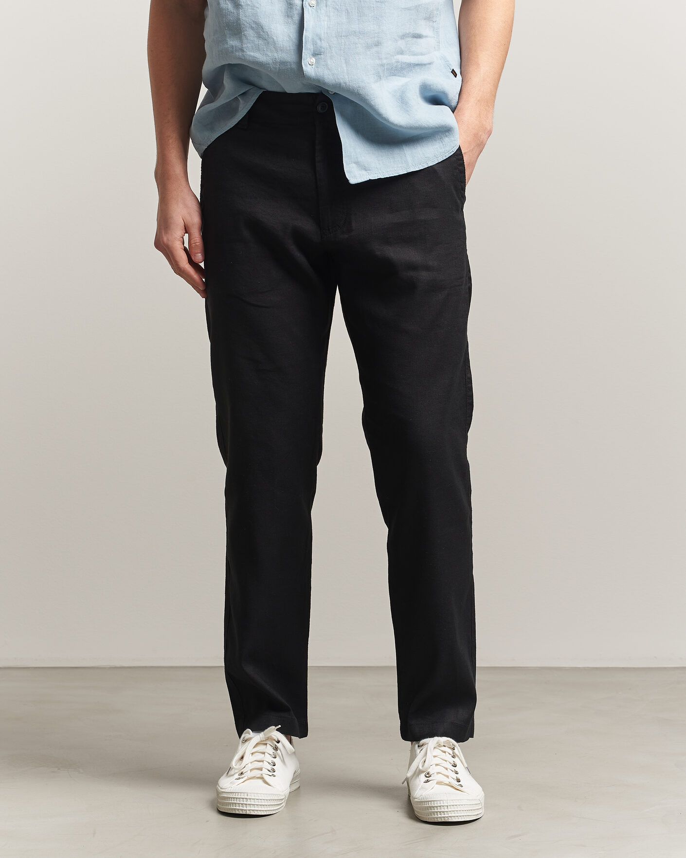 Hombres | Pantalones | BOSS ORANGE | Sanderson Linen Pants Black