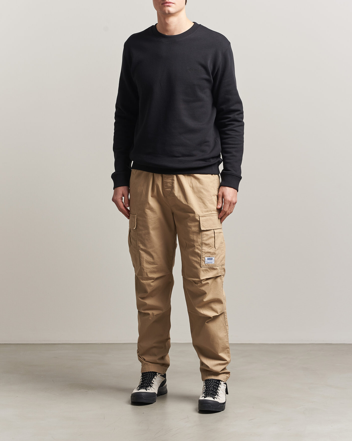 Hombres | Pantalones | HUGO | Gadic Cargo Drawstring Pants Medium Beige