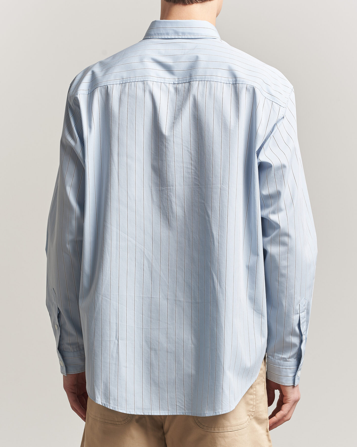Hombres | Camisas | HUGO | Ebalto Striped Cotton Shirt Open Blue