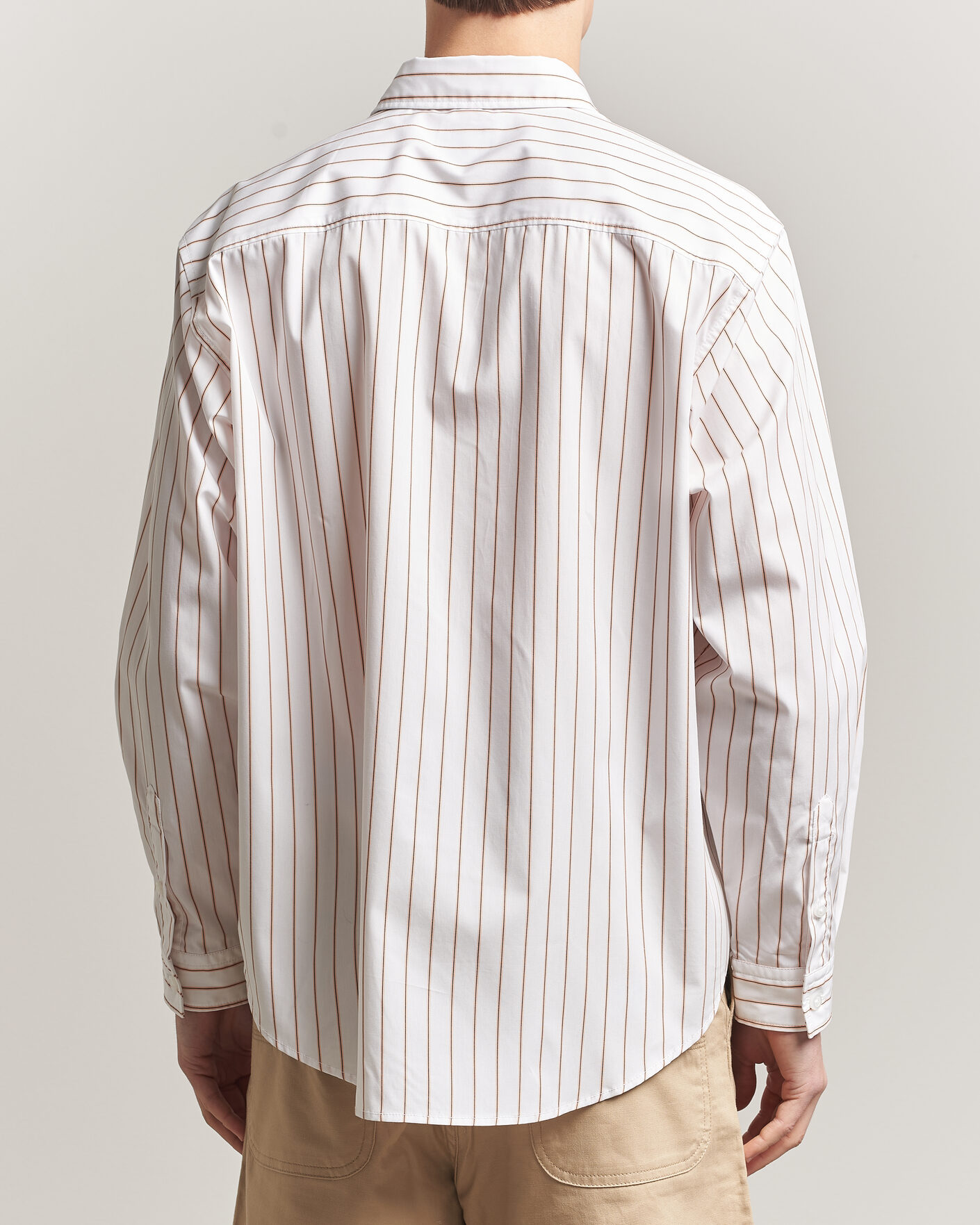 Hombres | Camisas | HUGO | Ebalto Striped Cotton Shirt Light Orange
