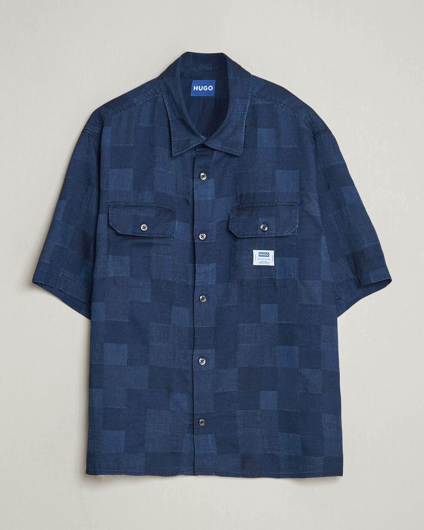 Hombres | Camisas | HUGO | Ekyno Workwear Short Sleeve Shirt Dark Blue