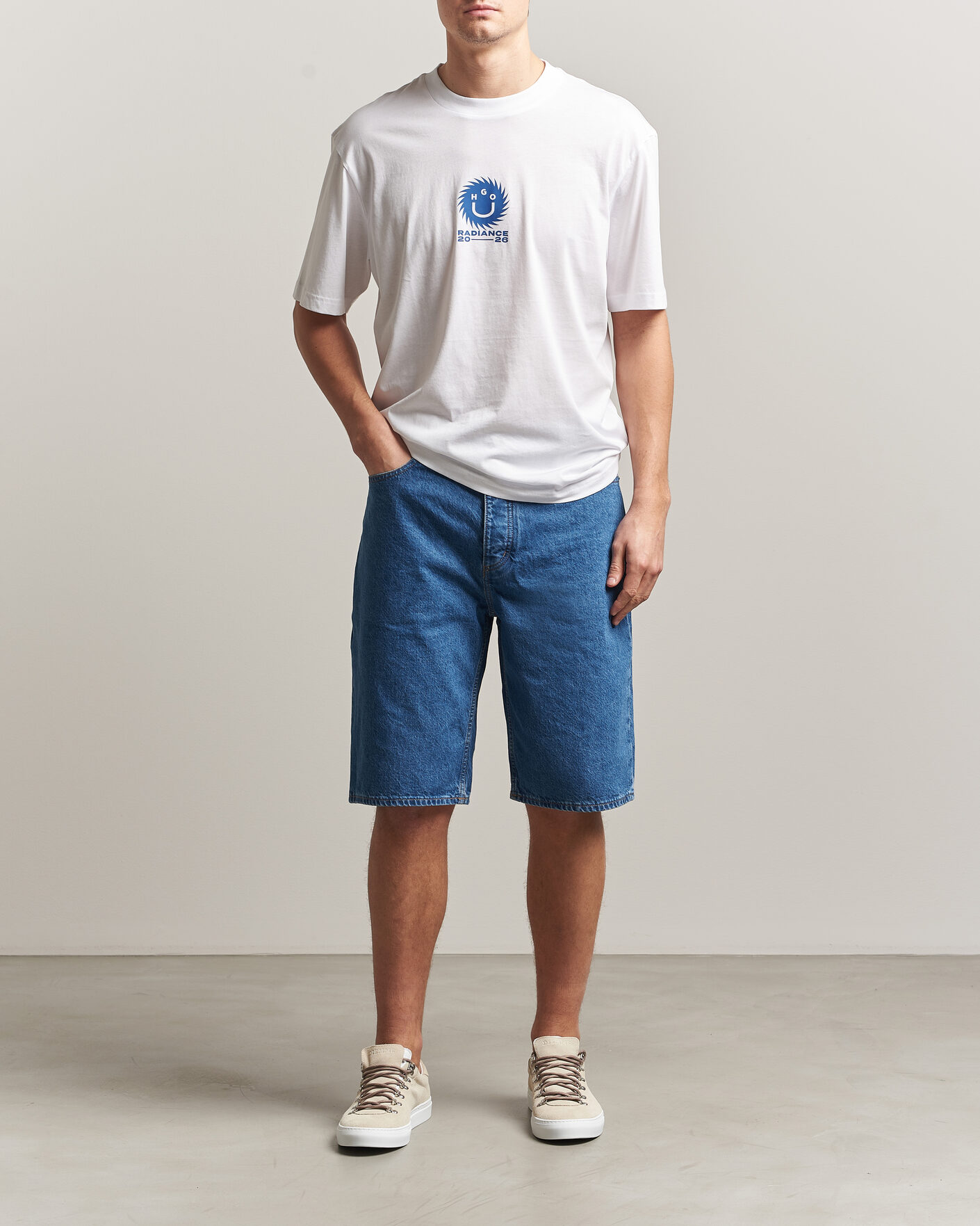 Hombres | Camisetas | HUGO | Nunarix Printed Crew Neck T-Shirt White