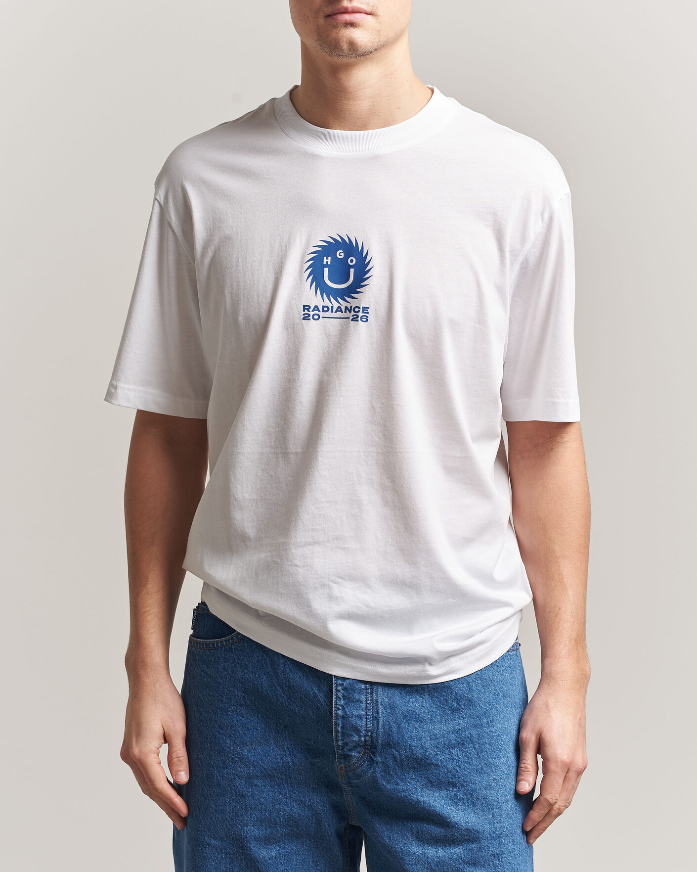 Hombres | Camisetas | HUGO | Nunarix Printed Crew Neck T-Shirt White