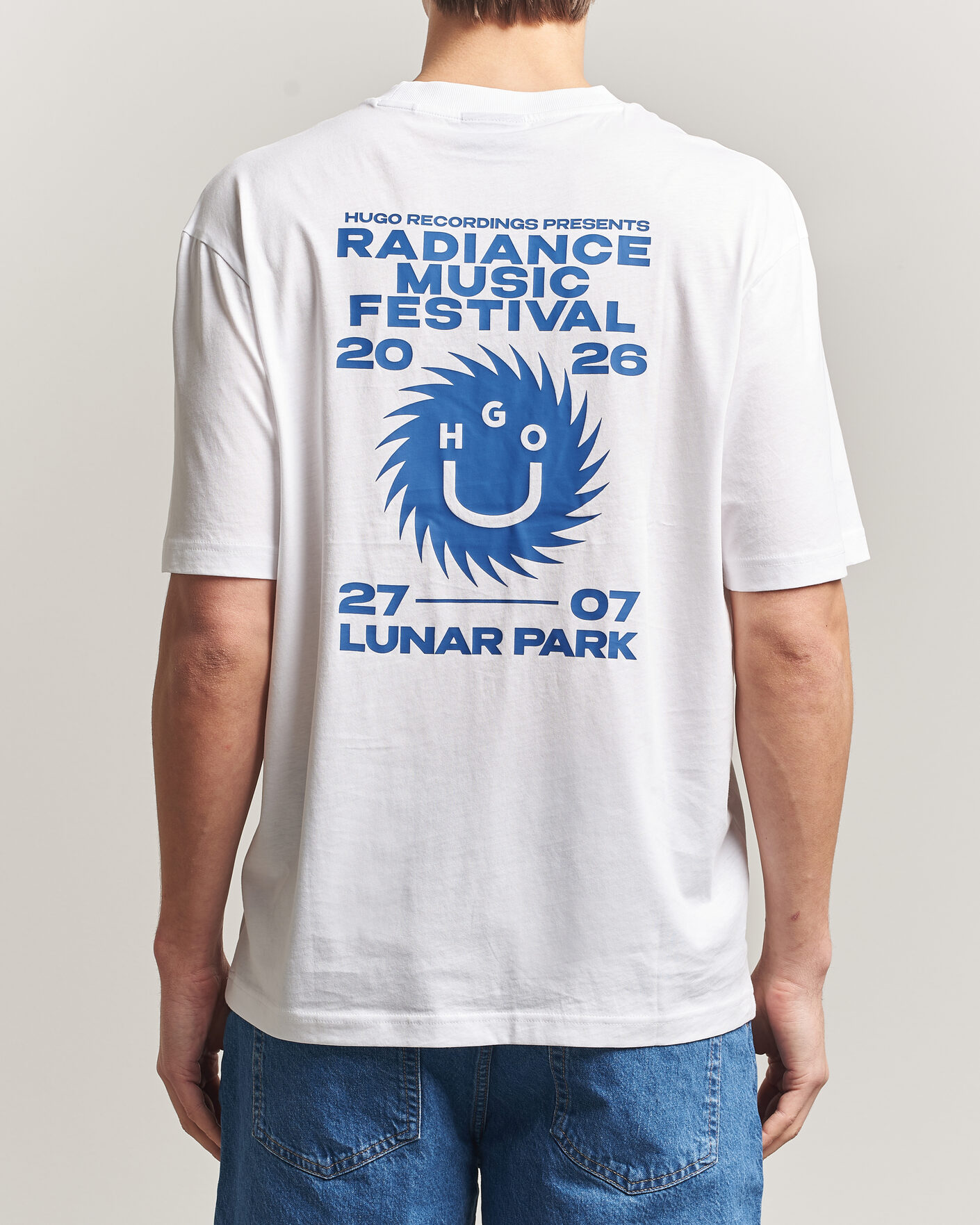 Hombres | Camisetas | HUGO | Nunarix Printed Crew Neck T-Shirt White