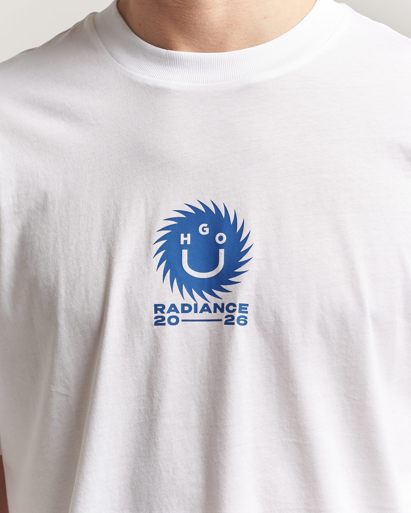 Hombres | Camisetas | HUGO | Nunarix Printed Crew Neck T-Shirt White