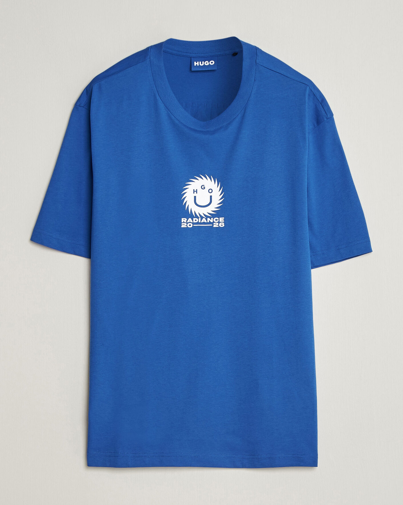 Hombres | Camisetas | HUGO | Nunarix Printed Crew Neck T-Shirt Open Blue