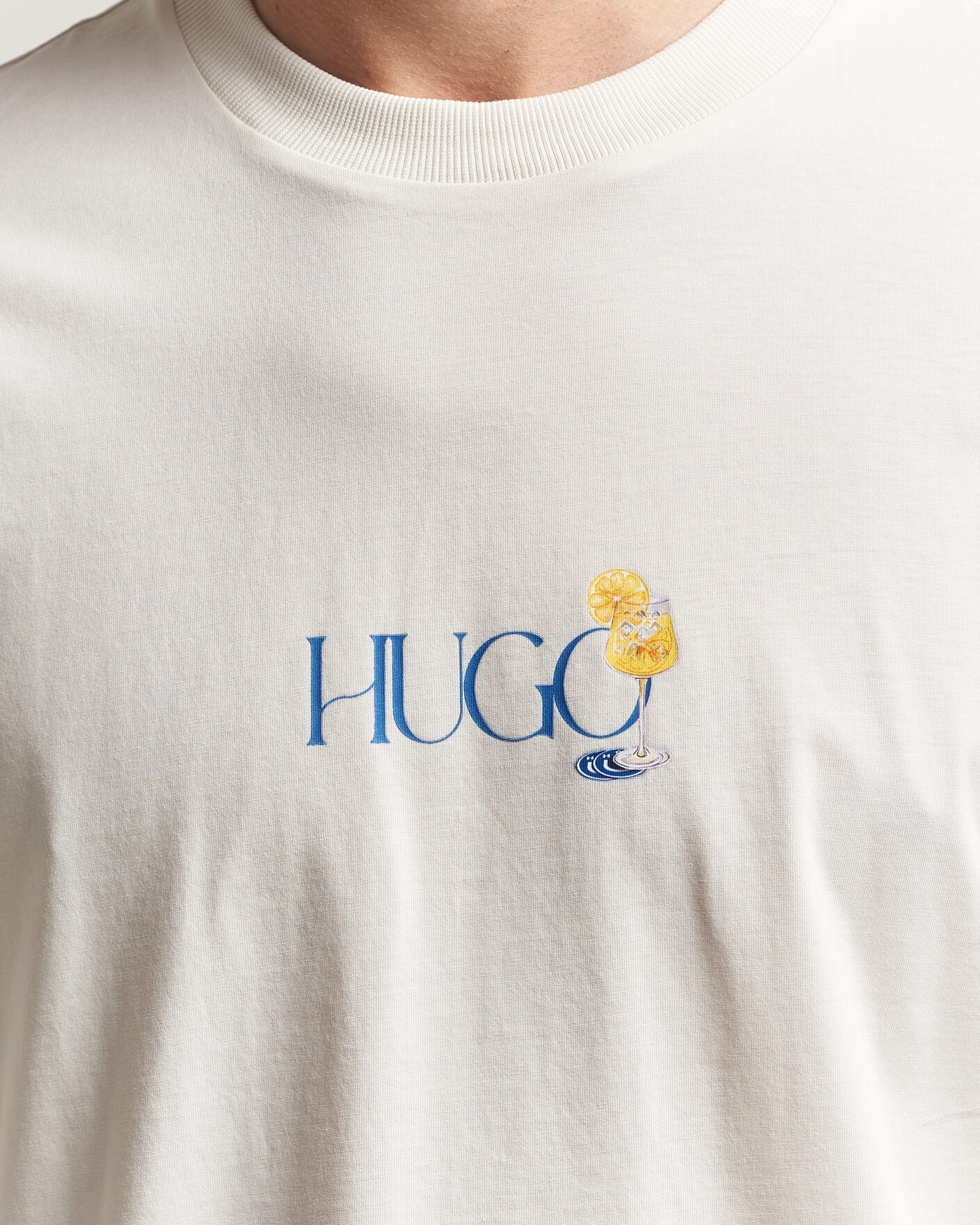 Hombres | Camisetas | HUGO | Nulaxo Printed Crew Neck T-Shirt Open White