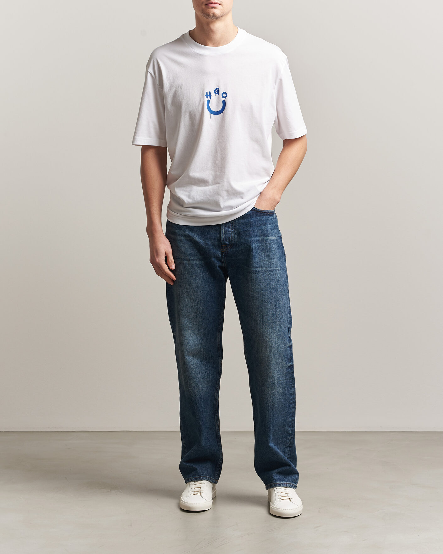 Hombres | Camisetas | HUGO | Norizom Printed Crew Neck T-Shirt White