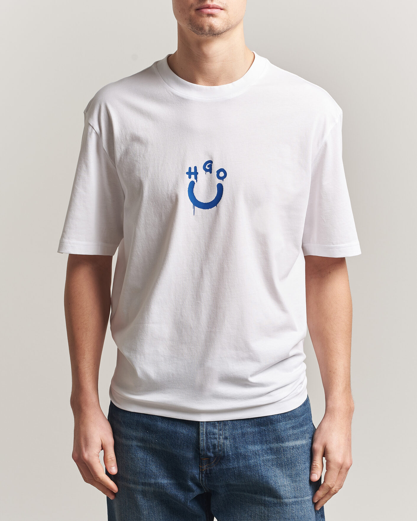 Hombres | Camisetas | HUGO | Norizom Printed Crew Neck T-Shirt White