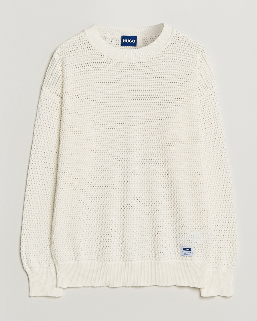 Hombres | Jerséis y prendas de punto | HUGO | Sanjou Knitted Sweater Open White