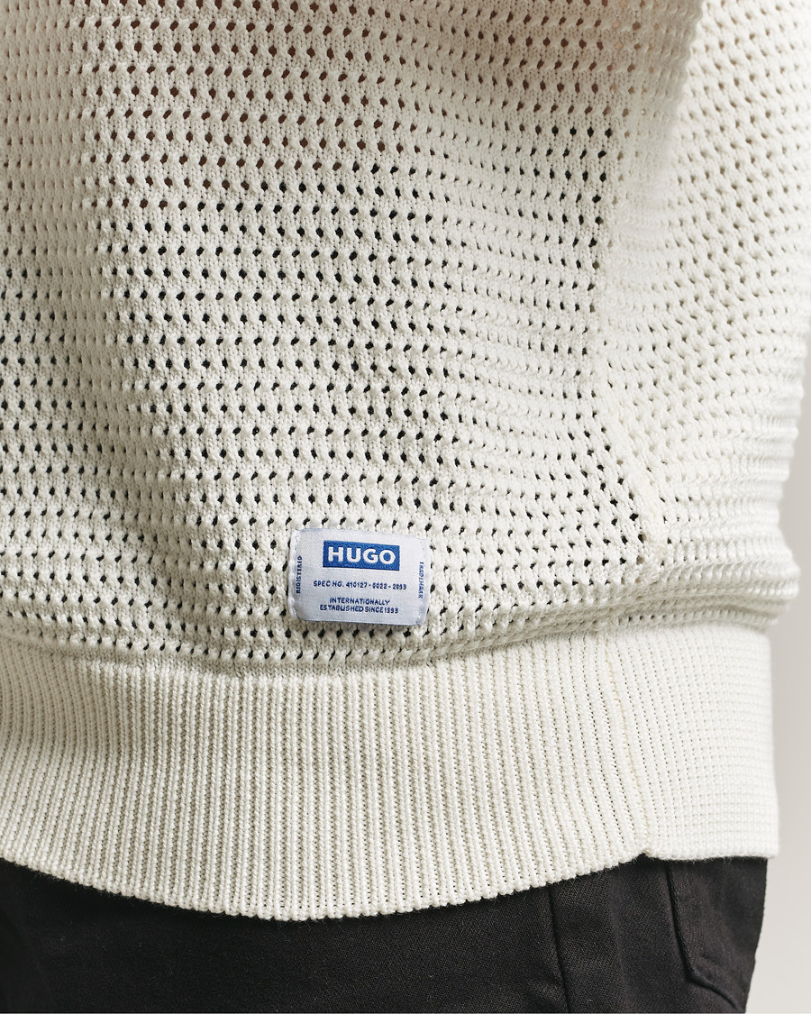 Hombres | Jerséis y prendas de punto | HUGO | Sanjou Knitted Sweater Open White
