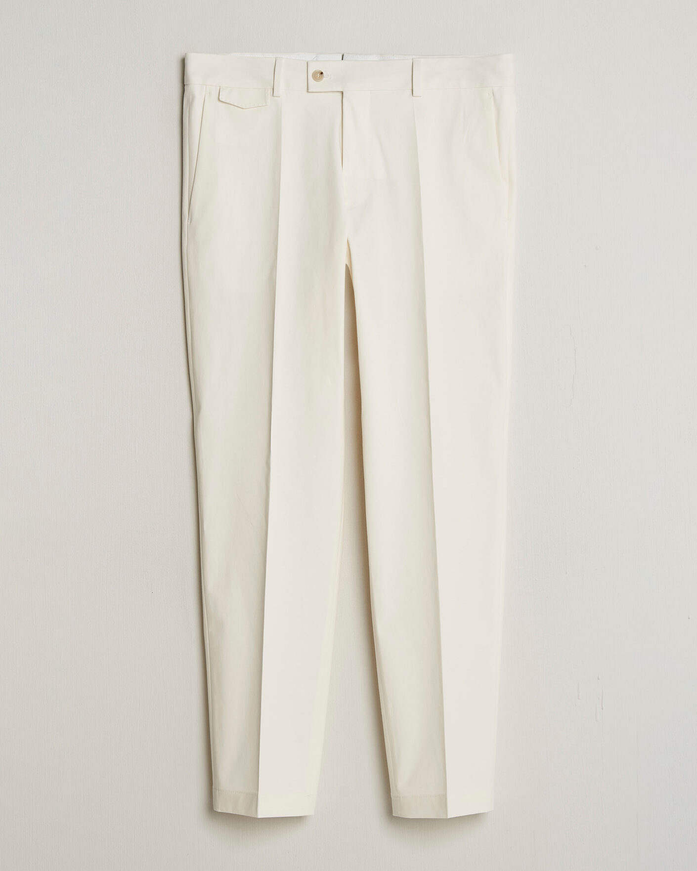 Hombres | Pantalones | BOSS CAMEL | Peet Cotton Pleated Trousers Open White