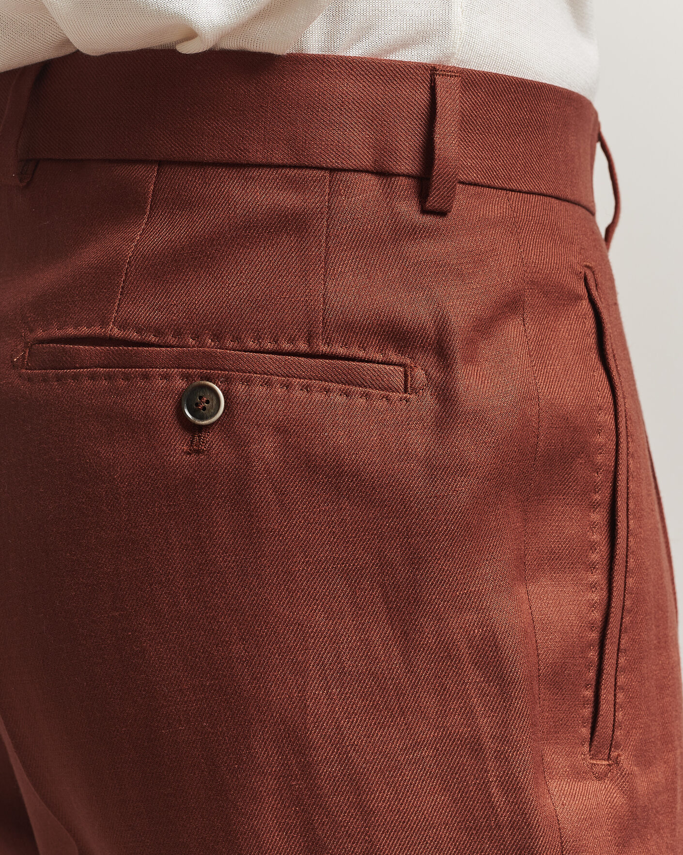 Hombres | Pantalones | BOSS CAMEL | Peet Linen Pleated Trousers Rust
