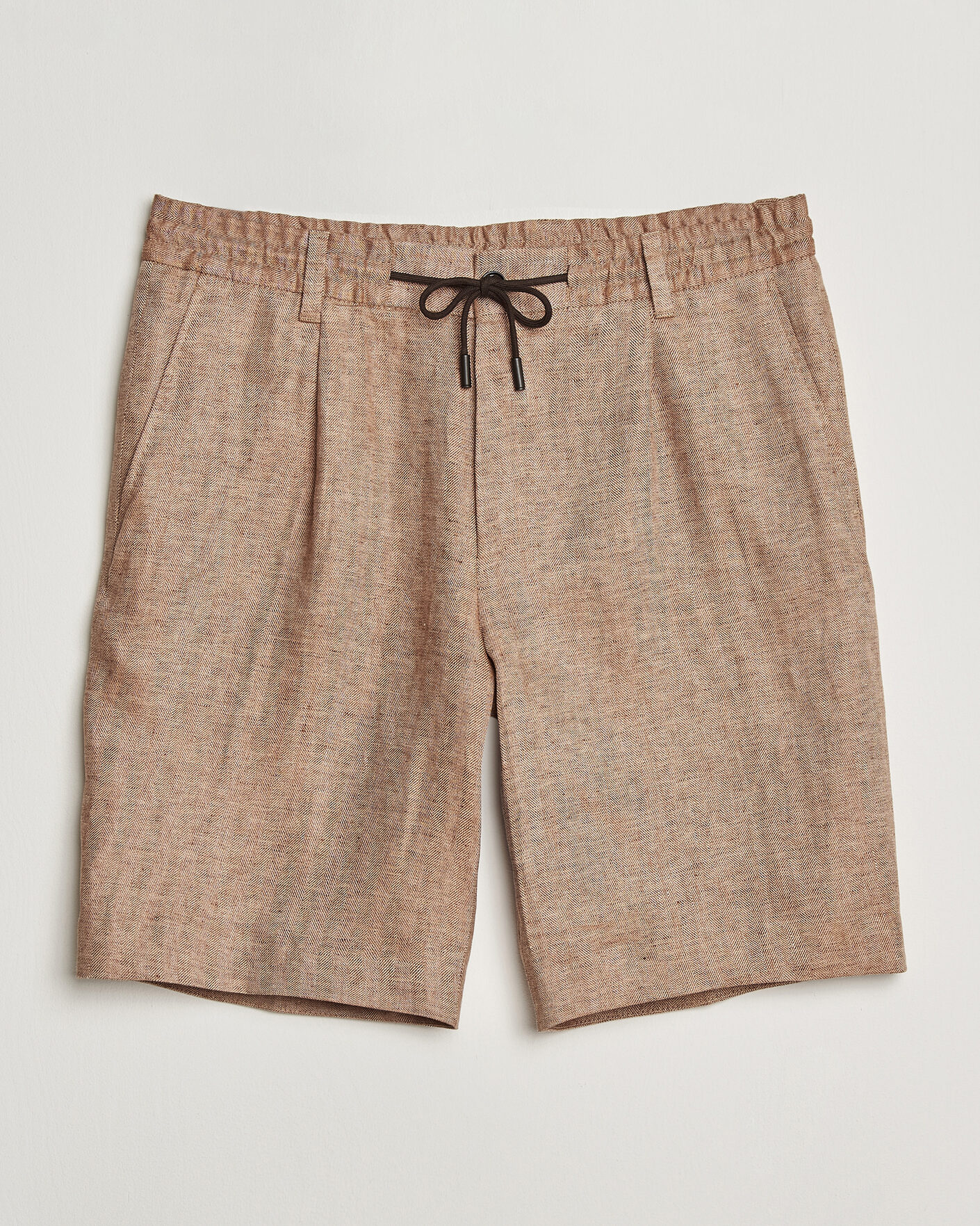 Hombres | Pantalones cortos | BOSS CAMEL | Peet Linen Drawstring Shorts Medium Beige