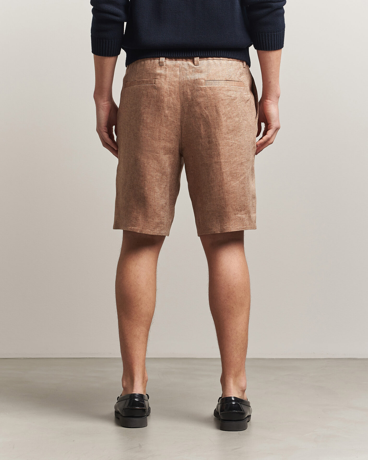 Hombres | Pantalones cortos | BOSS CAMEL | Peet Linen Drawstring Shorts Medium Beige