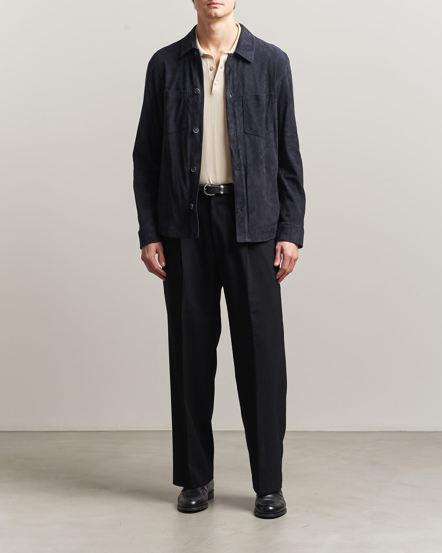 Hombres | Abrigos y chaquetas | BOSS CAMEL | Mando Suede Jacket Dark Blue