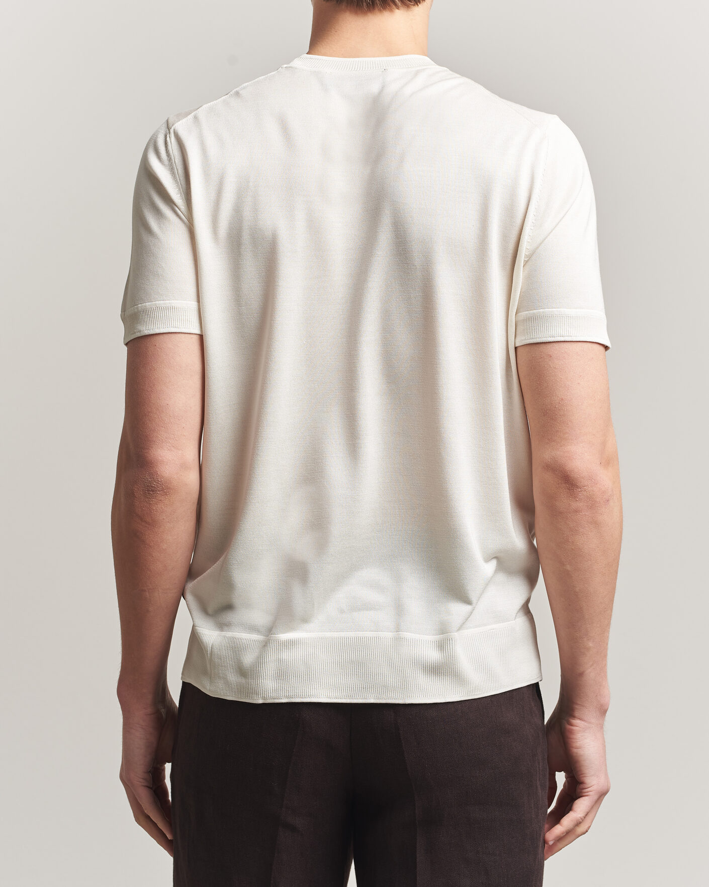 Hombres | Camisetas | BOSS CAMEL | Nottano Silk Knitted T-Shirt Open White