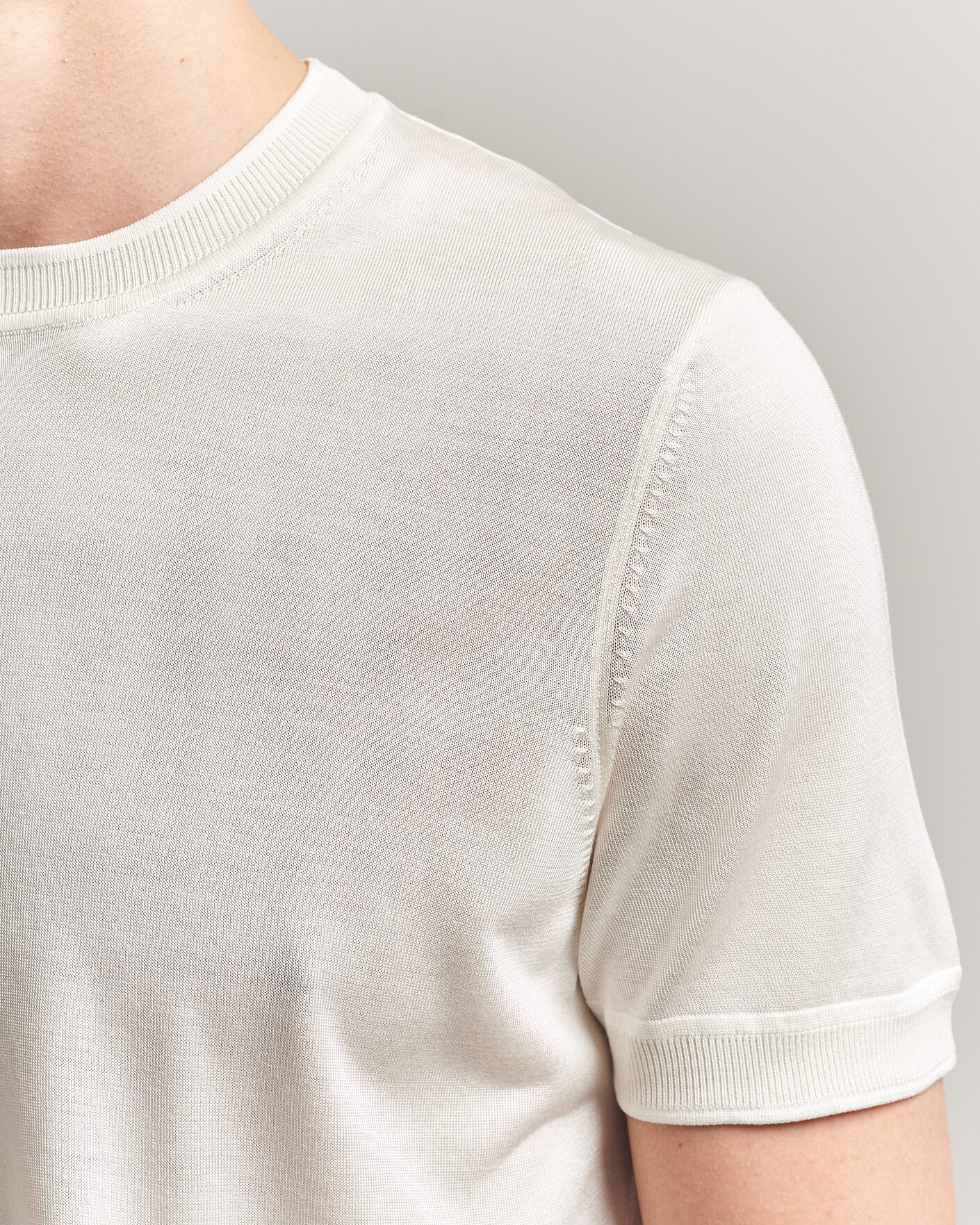 Hombres | Camisetas | BOSS CAMEL | Nottano Silk Knitted T-Shirt Open White