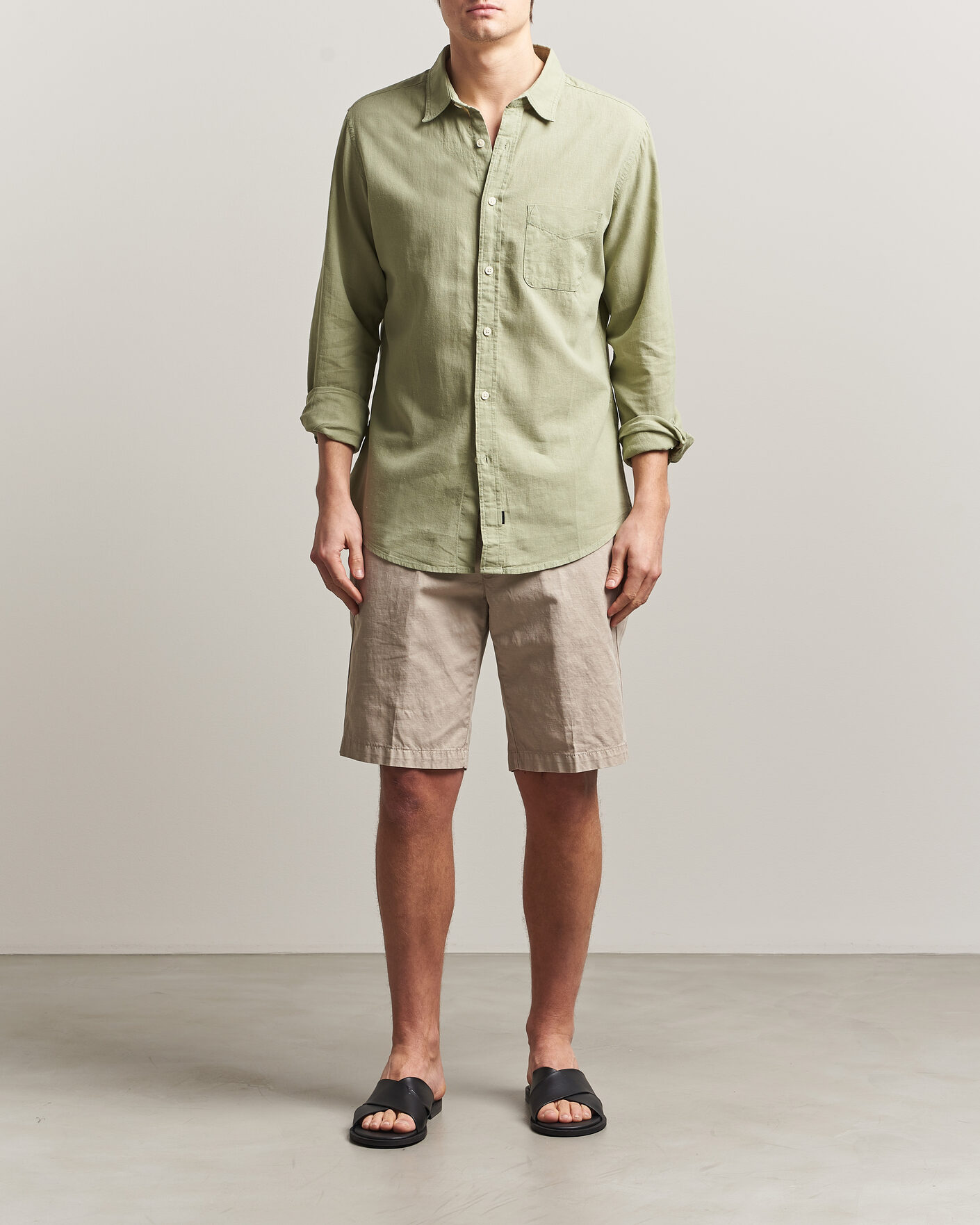 Hombres | Camisas | Dockers | Slim Linen/Cotton Shirt Tea