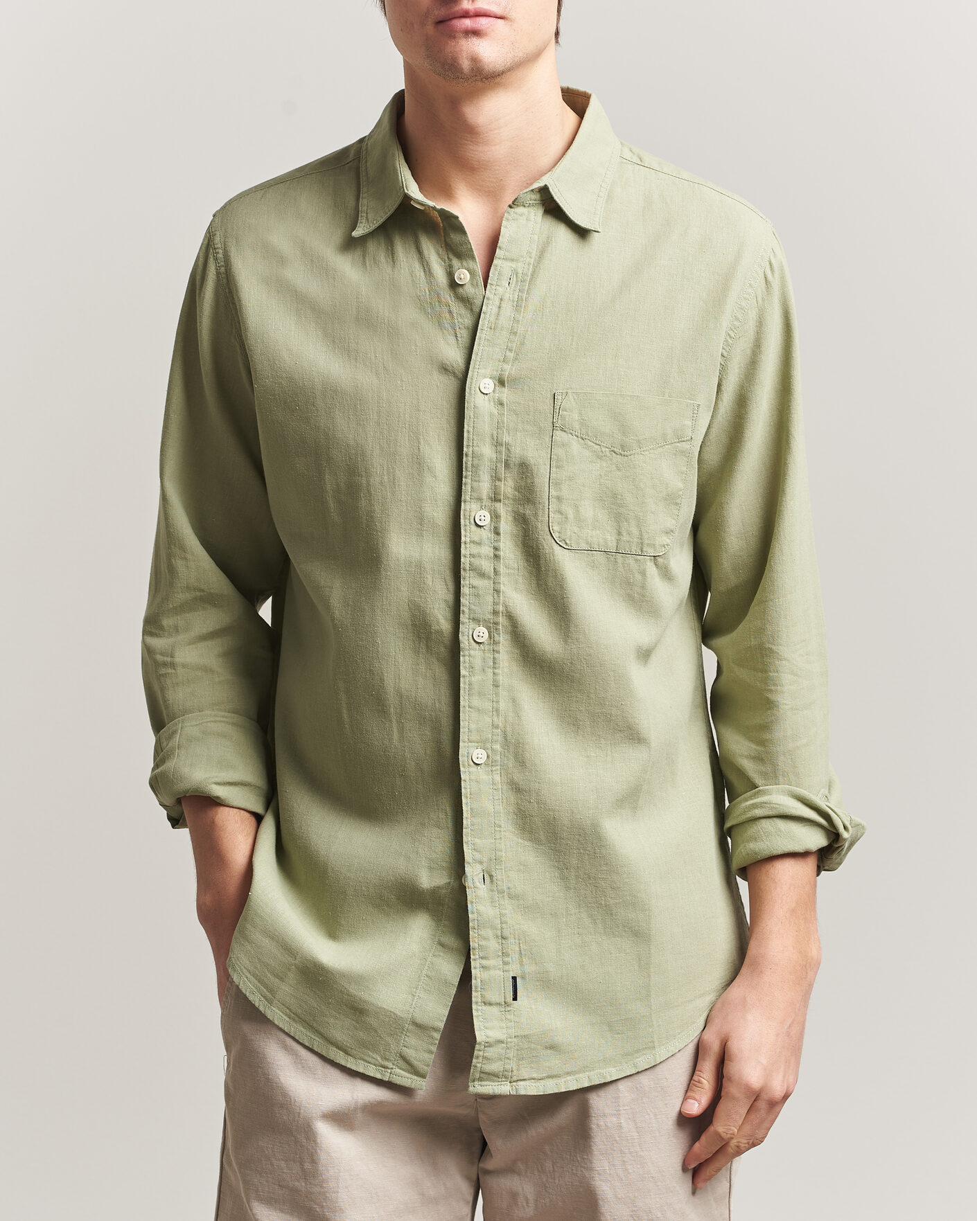 Hombres | Camisas | Dockers | Slim Linen/Cotton Shirt Tea