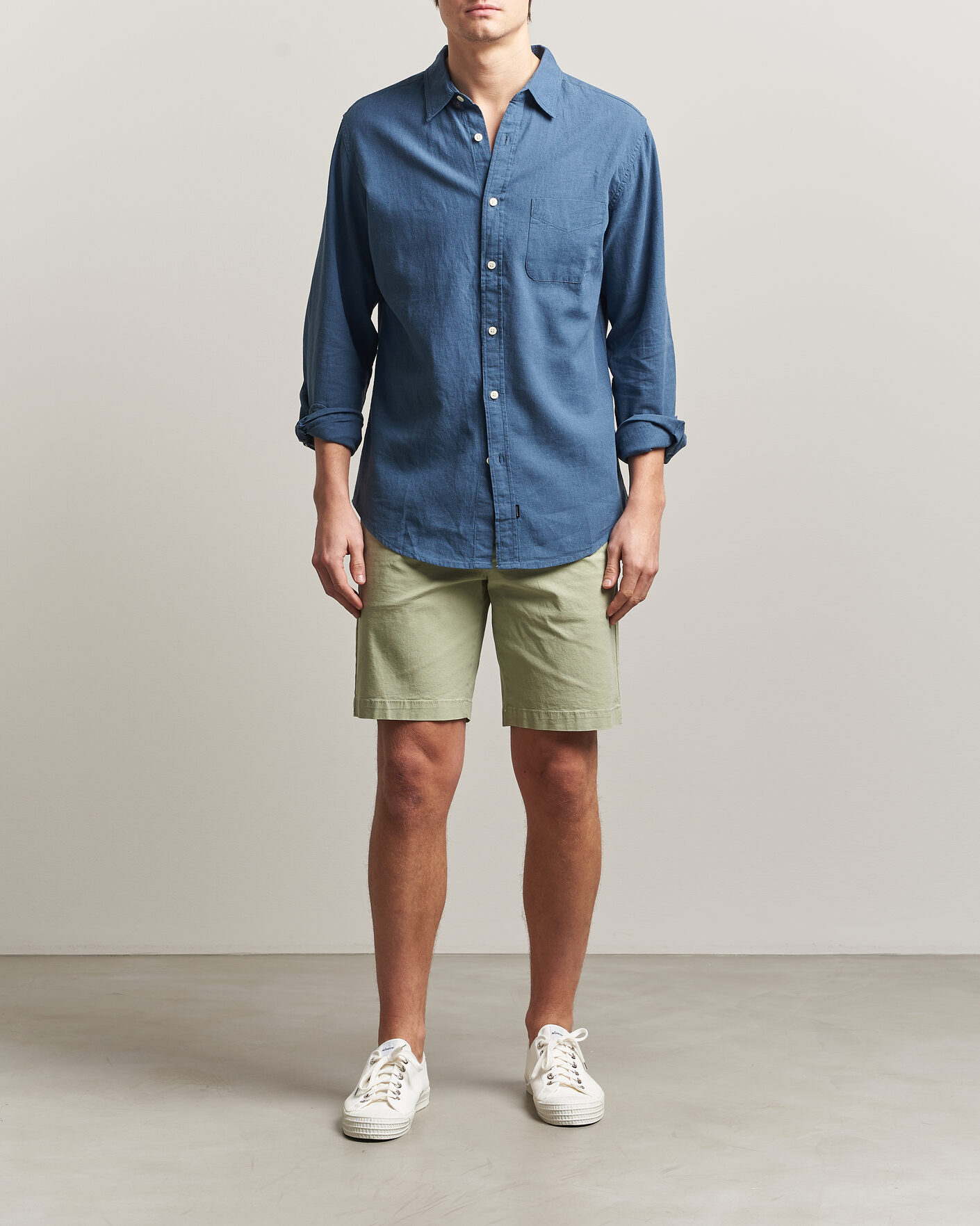 Hombres | Camisas | Dockers | Slim Linen/Cotton Shirt Bering Sea