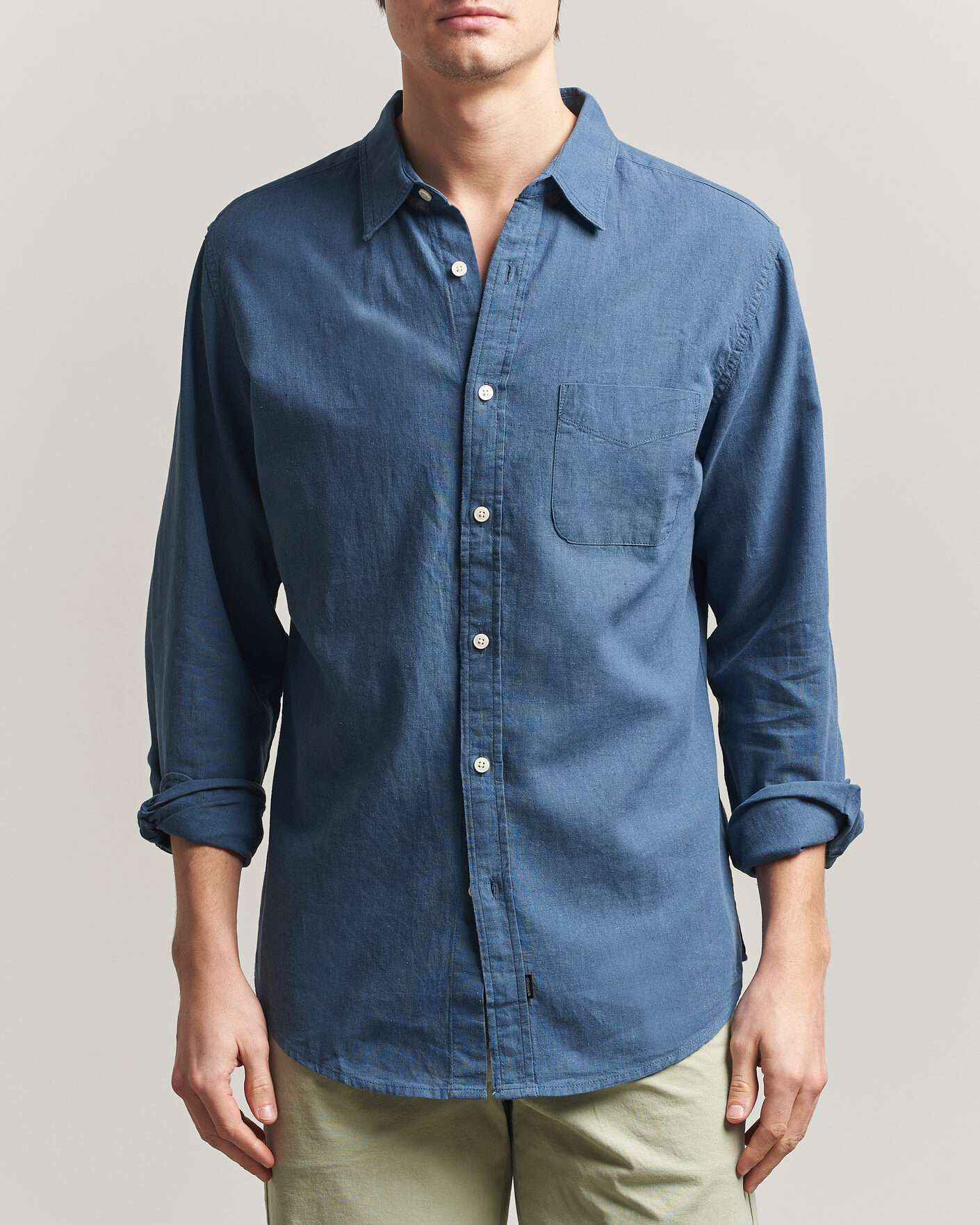 Hombres | Camisas | Dockers | Slim Linen/Cotton Shirt Bering Sea