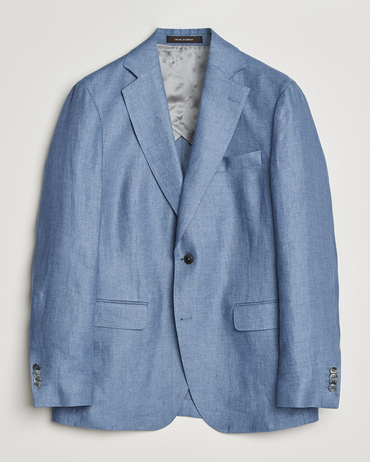 Hombres | Blazers | Oscar Jacobson | Ferry Soft Linen Blazer Light Blue