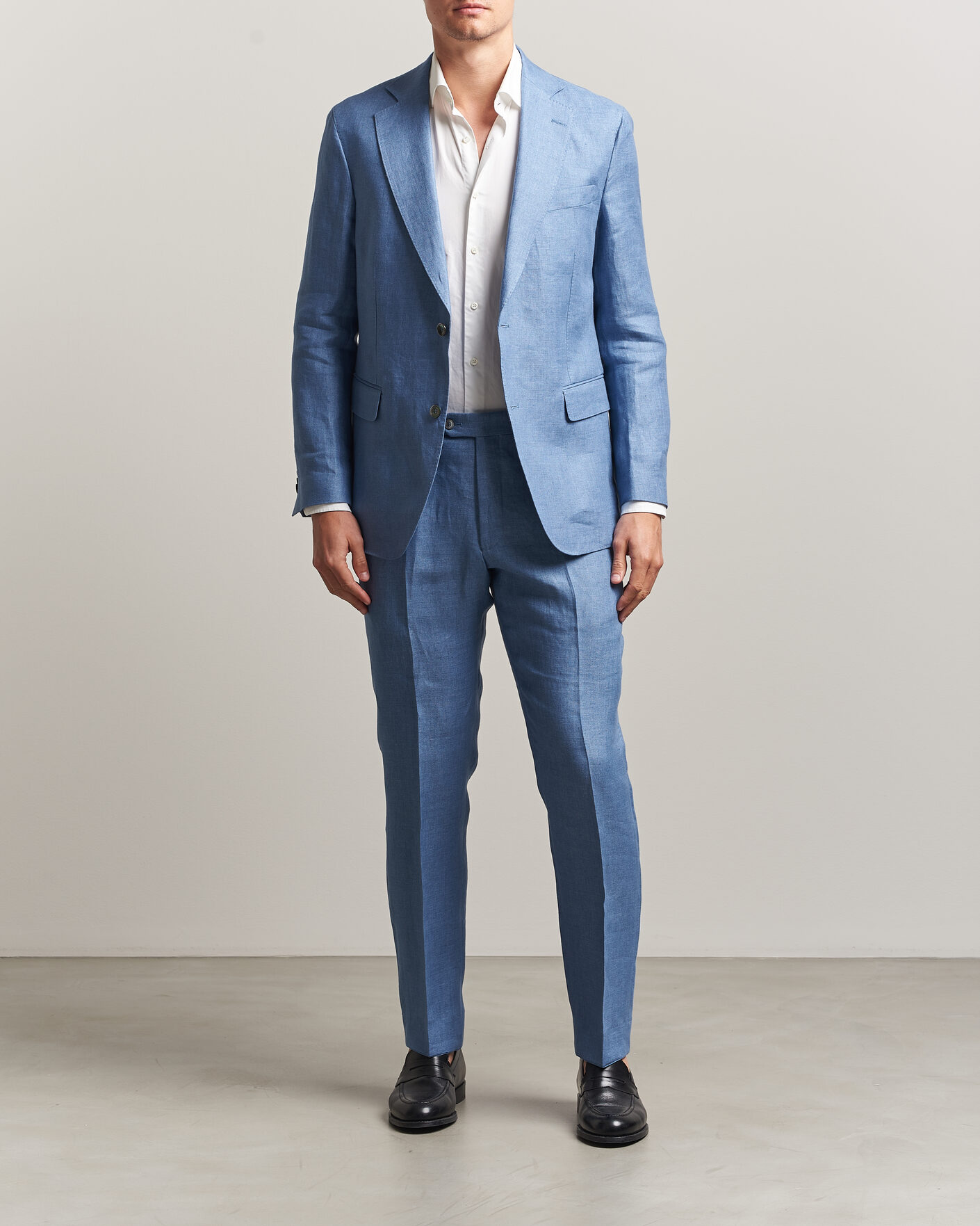 Hombres | Blazers | Oscar Jacobson | Ferry Soft Linen Blazer Light Blue