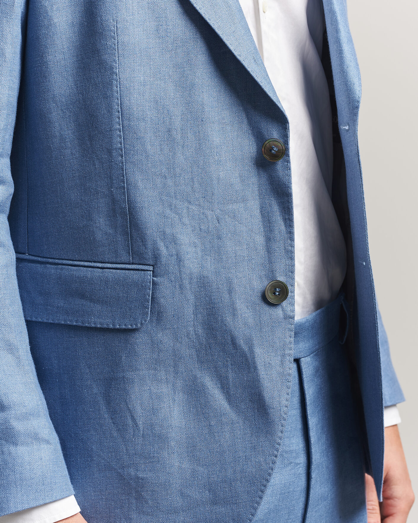 Hombres | Blazers | Oscar Jacobson | Ferry Soft Linen Blazer Light Blue