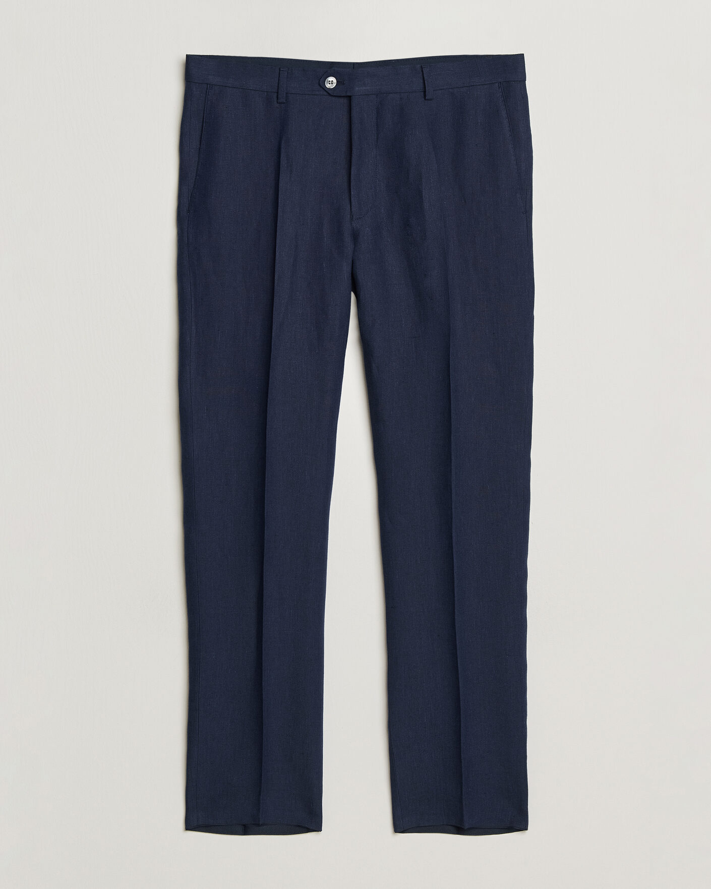 Hombres | Pantalones | Oscar Jacobson | Dandy Linen Trousers Navy