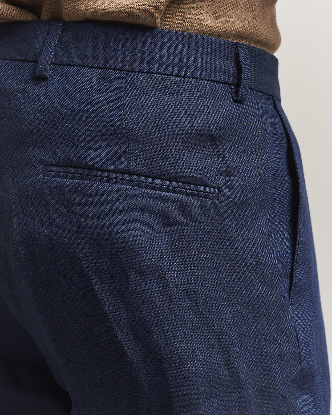 Hombres | Pantalones | Oscar Jacobson | Dandy Linen Trousers Navy