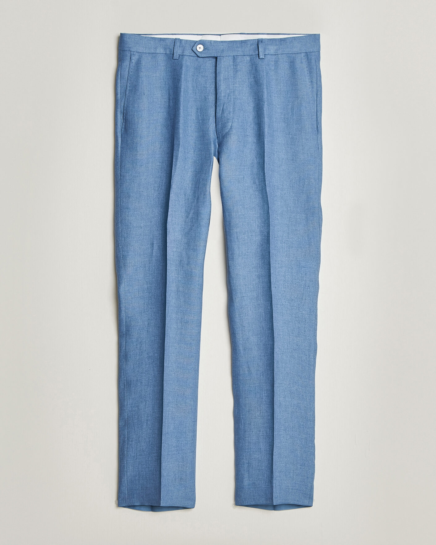 Hombres | Pantalones | Oscar Jacobson | Dandy Linen Trousers Light Blue