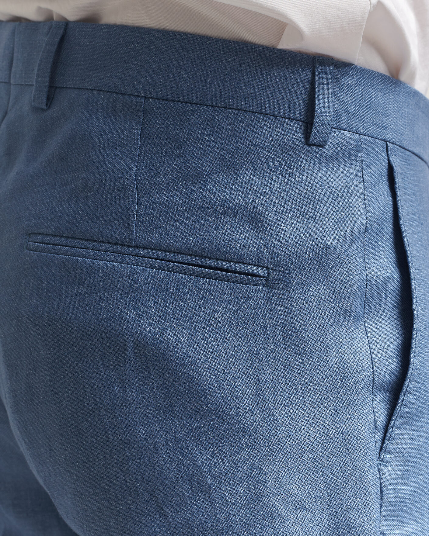 Hombres | Pantalones | Oscar Jacobson | Dandy Linen Trousers Light Blue