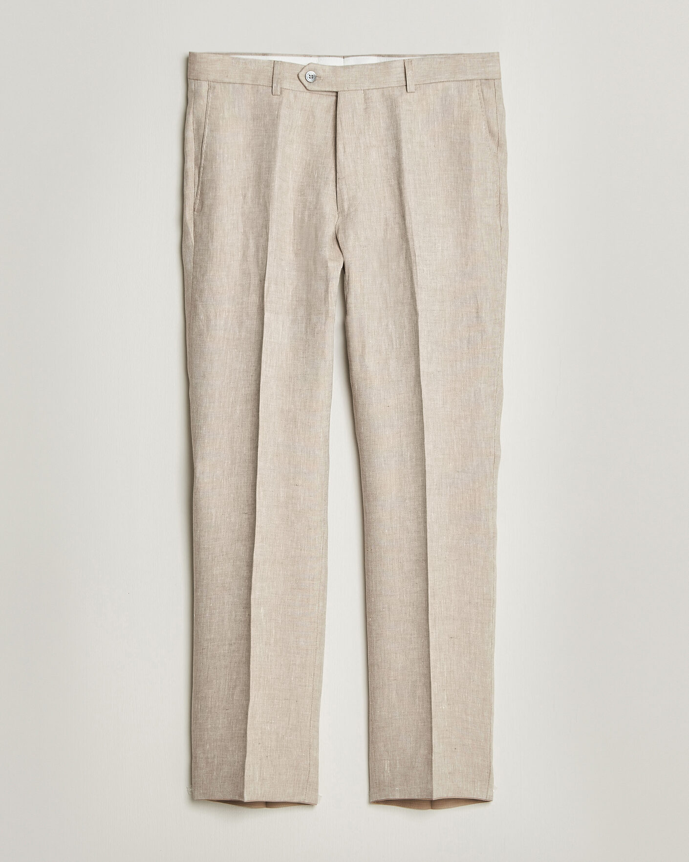 Hombres | Pantalones | Oscar Jacobson | Dandy Linen Trousers Beige