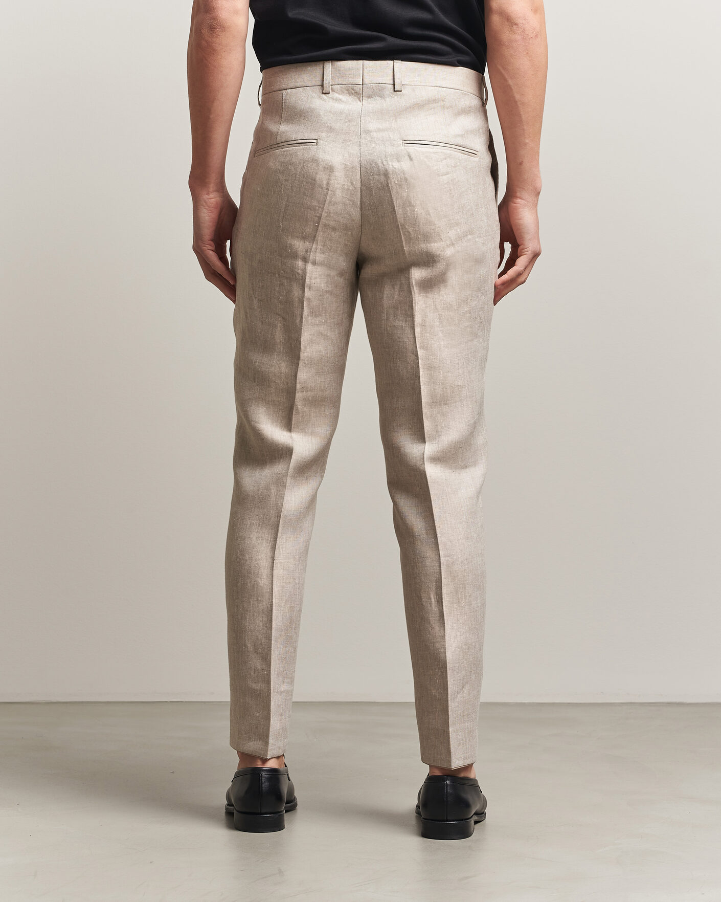 Hombres | Pantalones | Oscar Jacobson | Dandy Linen Trousers Beige