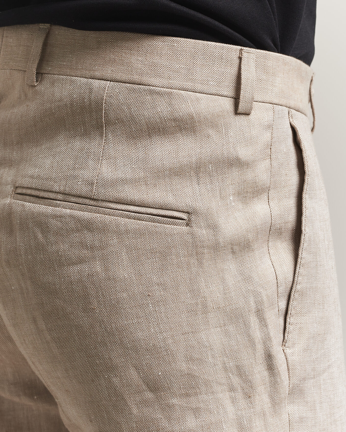 Hombres | Pantalones | Oscar Jacobson | Dandy Linen Trousers Beige
