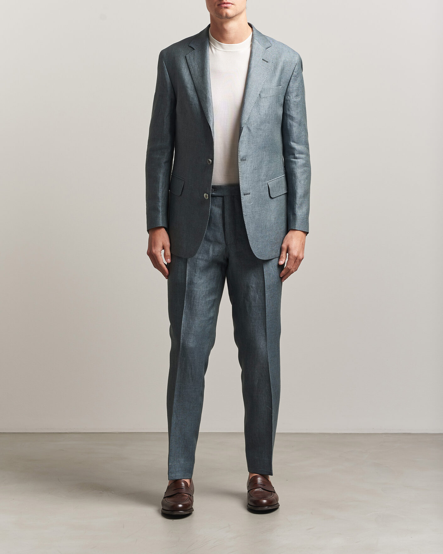 Hombres | Pantalones | Oscar Jacobson | Dandy Linen Trousers Green